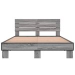 vidaXL Cadre de lit sonoma gris 120x190 cm bois d'ingénierie et métal
