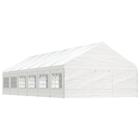 vidaXL Belvédère avec toit blanc 13 38x5 88x3 75 m polyéthylène