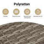 vidaXL Salon de jardin avec coussins 10 Pièces gris résine tressée