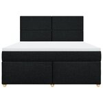 vidaXL Sommier à lattes de lit avec matelas Noir 180x200 cm Tissu