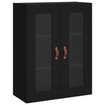 vidaXL Buffet haut Noir 69 5x34x180 cm Bois d'ingénierie