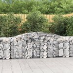 vidaXL Paniers à gabions arqués 2 Pièces 400x50x80/100 cm Fer galvanisé