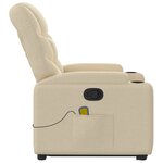 vidaXL Fauteuil inclinable de massage Crème Tissu