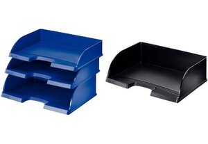 4 x corbeille à courrier Plus Jumbo A4 à l'italienne gris LEITZ