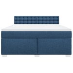 vidaXL Sommier à lattes de lit avec matelas Bleu 180x200 cm Tissu