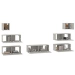 vidaXL Ensemble de meubles TV 7 Pièces Gris béton Bois d'ingénierie