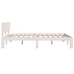 vidaXL Cadre de lit Blanc Bois massif 150x200 cm Très grand