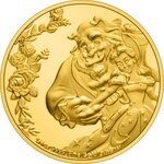 Pièce de monnaie 25 Dollars Niue 2021 1/4 once or BE – La Belle et la Bête