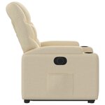 vidaXL Fauteuil inclinable électrique crème tissu