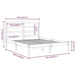 vidaXL Cadre de lit Blanc Bois de pin massif 140x200 cm