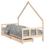 vidaXL Cadre de lit d'enfants et tiroirs 90x190 cm bois de pin massif
