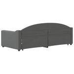 vidaXL Lit de jour avec lit gigogne gris foncé 90x190 cm tissu