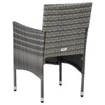 vidaXL Chaises à manger de jardin lot de 2 Résine tressée Gris
