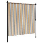 vidaXL Store roulant d'extérieur jaune et blanc 200x270 cm tissu acier