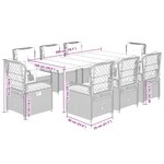 vidaXL Ensemble à manger de jardin et coussins 9 Pièces beige Poly rotin