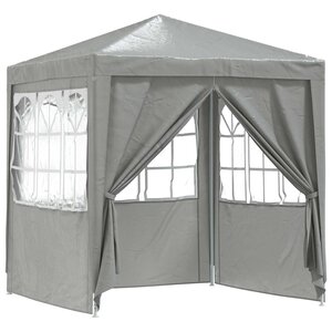 vidaXL Tente de fête Gris clair 200 x 200 x 240 cm PE et acier