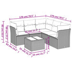 vidaXL Salon de jardin avec coussins 6 Pièces beige résine tressée