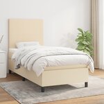 vidaXL Sommier à lattes de lit et matelas Crème 90x190 cm Tissu