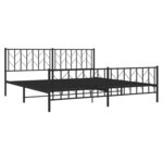 vidaXL Cadre de lit métal avec tête de lit/pied de lit noir 193x203 cm