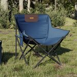 vidaXL Chaise de camping avec poche pliable lot de 2 bleu
