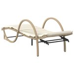 vidaXL Chaises longues lot de 2 avec table beige résine tressée