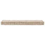 vidaXL Coussin de plancher de palette Coton 120x40x7 cm Beige