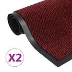 vidaXL Paillassons rectangulaires 2 Pièces 80 x 120 cm Rouge