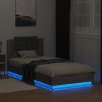 vidaXL Cadre de lit tête de lit et lumières LED sonoma gris 100x200 cm