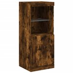 vidaXL Buffet avec lumières LED chêne fumé 162x37x100 cm