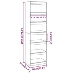 vidaXL Bibliothèque/Séparateur de pièce Gris 60x30x199 5 cm Pin massif