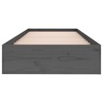 vidaXL Cadre de lit Gris Bois massif 75x190 cm Petit simple