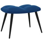 vidaXL Chaise de relaxation avec tabouret Bleu Velours