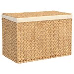 vidaXL Panier à linge avec 3 sections 75x42 5x52 cm hyacinthe d'eau