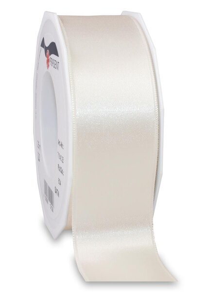 Satin double face 25-m-rouleau 40 mm ivoire