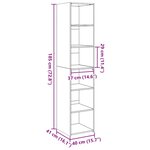 vidaXL Buffet haut blanc 40x41x185 cm bois d'ingénierie