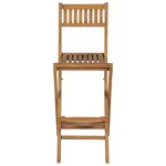 vidaXL Tabourets pliables de bar d'extérieur lot de 2 bois teck solide