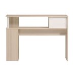 Ensemble lit + tête de lit avec rangement - acacia clair et blanc