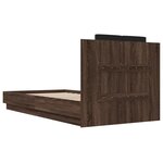 vidaXL Cadre de lit tête de lit et lumières LED chêne marron 90x190 cm