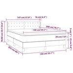 vidaXL Sommier à lattes de lit et matelas Gris clair 140x200cm Velours
