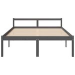 vidaXL Lit pour personne âgée gris 150x200 cm bois de pin massif