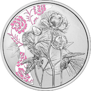 Pièce de monnaie en Argent 10 Euro g 16.82 Millésime 2024 Language of Flowers Austria PEONY