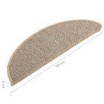 vidaXL Tapis de marches d'escalier 15 Pièces Marron 56x17x3 cm