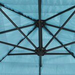 vidaXL Parasol de jardin avec mât en acier bleu 290x290x238 cm