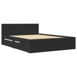 vidaXL Cadre de lit avec tête de lit noir 120x190 cm bois d'ingénierie