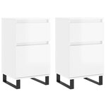 vidaXL Buffets 2 Pièces blanc brillant 40x35x70 cm bois d'ingénierie
