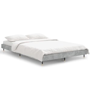 vidaXL Cadre de lit gris béton 120x190 cm bois d'ingénierie