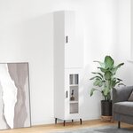 vidaXL Buffet haut Blanc brillant 34 5x34x180 cm Bois d'ingénierie
