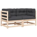 vidaXL Canapés d'angle de jardin et coussins 2 Pièces bois de pin massif