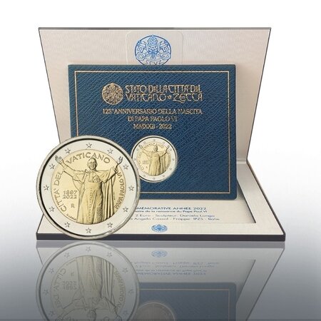 Pièce de monnaie 2 euro commémorative Vatican 2022 BU – Paul VI