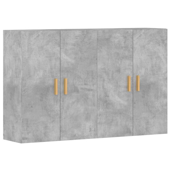 vidaXL Armoires murales 2 Pièces gris béton bois d'ingénierie